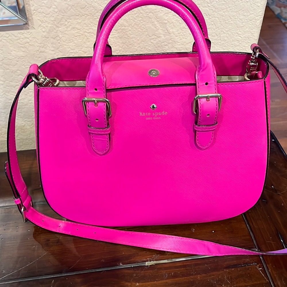 Kate Spade hot pink crossbody or carry handbag